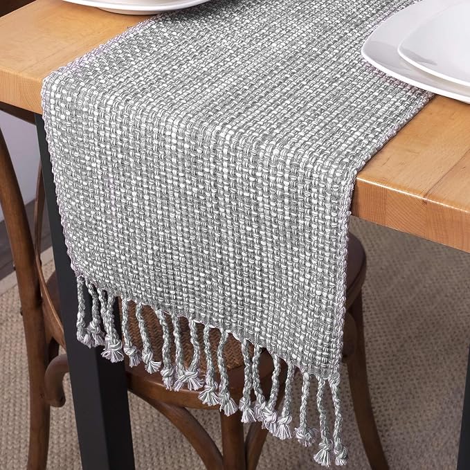 100% Cotton Table Runner for Dining Room Tables Rectangle Two Tone Woven Fabric - Image 6