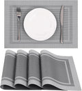 SHACOS Woven Vinyl Placemats Set of 4 Wipe Clean Place Mats by SHACOS