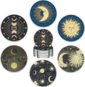 Drink Coasters Set of 6 with Holder, Fit All Cups, Tabletop Protection Mat by BUYIDUI