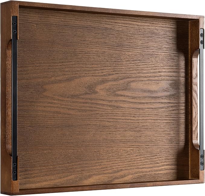 Wooden Serving Tray with Metal Handles|Ottoman Tray - Image 8