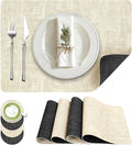 Fyvva Placemats Set of 4 Wipeable Reversible Faux Leather by Fyvva