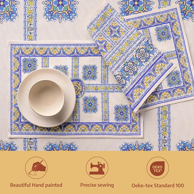 Maison d' Hermine Placemats Set of 4 Reusable 100% Combed Cotton | Cloth Place - Image 2