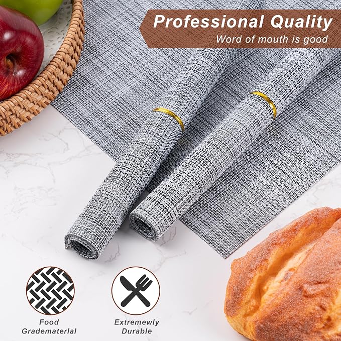 Placemats Set of 6 Washable Indoor | Outdoor Vinyl Place Mats - Image 4