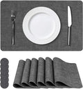 NCUE Vinyl Placemats Set of 6, Heat Resistant, Nonslip Faux Leather Waterproof by NCUE