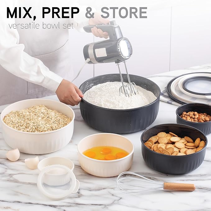 COOK WITH COLOR Prep Bowls with Lids- Wide and Deep Nesting Plastic Small - Image 4