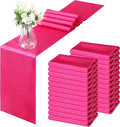 Horbaunal 24 Pack Hot Pink Satin Table Runner 12 x 108 Inch | Smooth Table by Horbaunal