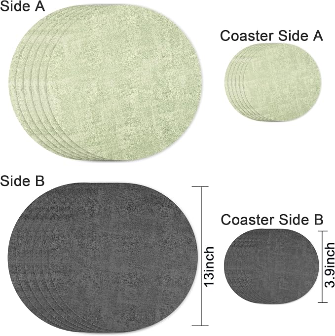 Fyvva Placemats Set of 6, Stain & Scratch Resistant, - Image 2