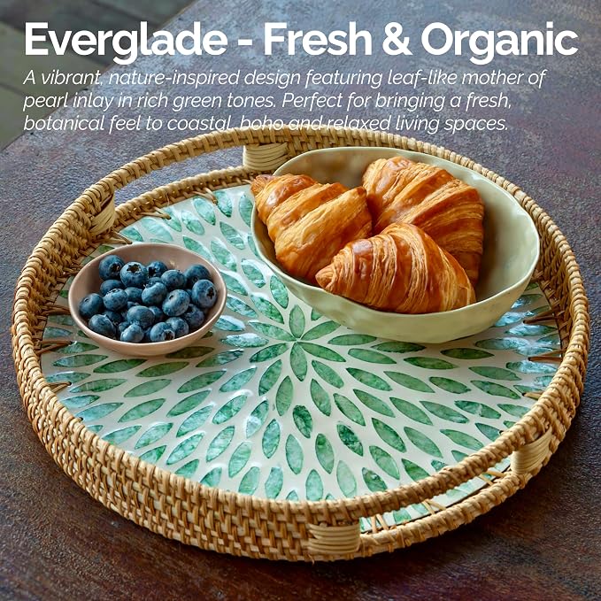 JUNGLE CULTURE Round Rattan Tray - Image 4