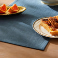 Rustic Cotton Linen Table Runner, 13x108 Inches Navy | Farmhouse Style Linen by ZEEMARTONLINE