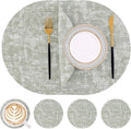Homaxy Round Faux Leather Placemats and Coasters, Grass Green | Washable by Homaxy