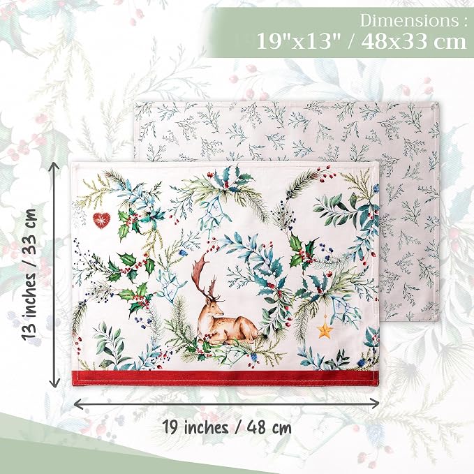 Maison d' Hermine Placemats Set of 4 Reusable 100% Cotton | Cloth Place Mats - Image 4