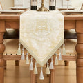 Loom and Mill Elegant Damask Table Runner 13x72 inch, Champagne Gold | Double by LoomandMill