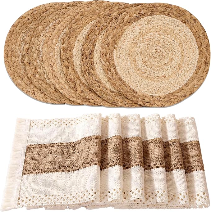 Handmade Boho Placemats Set of 6 by Unknown