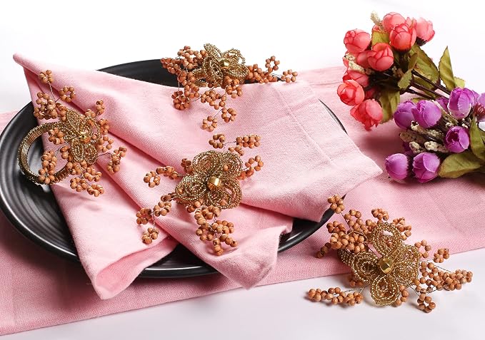 Natural Wooden Beads Napkin Ring Set of 12 - Image 3
