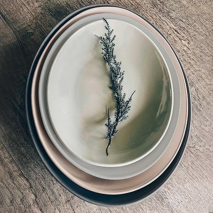 Mora Ceramic Large Serving Bowls- Set of 2 Oval Platters - Image 6
