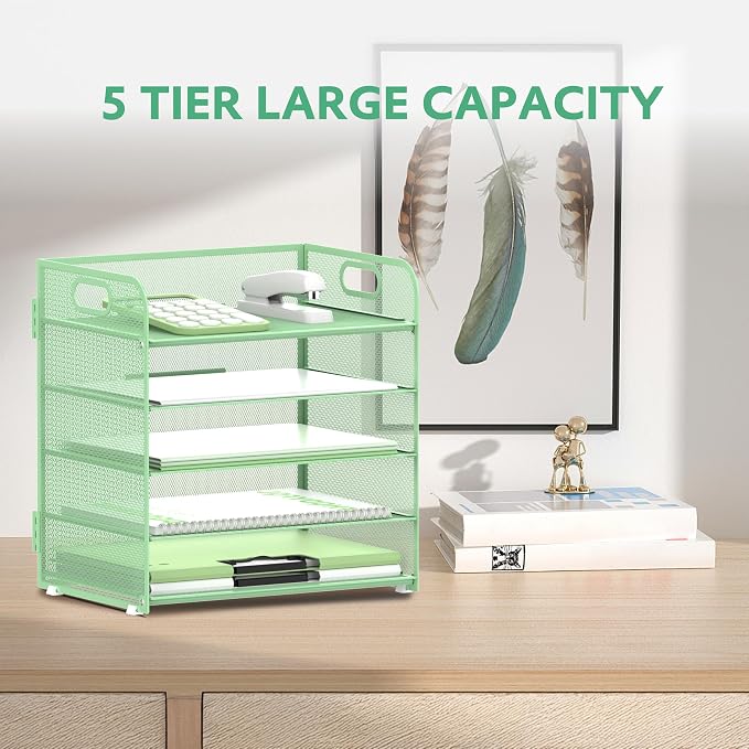 5 Trays Paper Organizer Letter Tray - Image 4