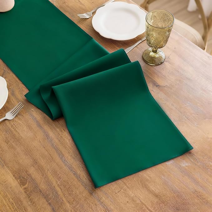 Green Table Runner, Waterproof Washable Runners 108 Inches Long | Reusable - Image 3