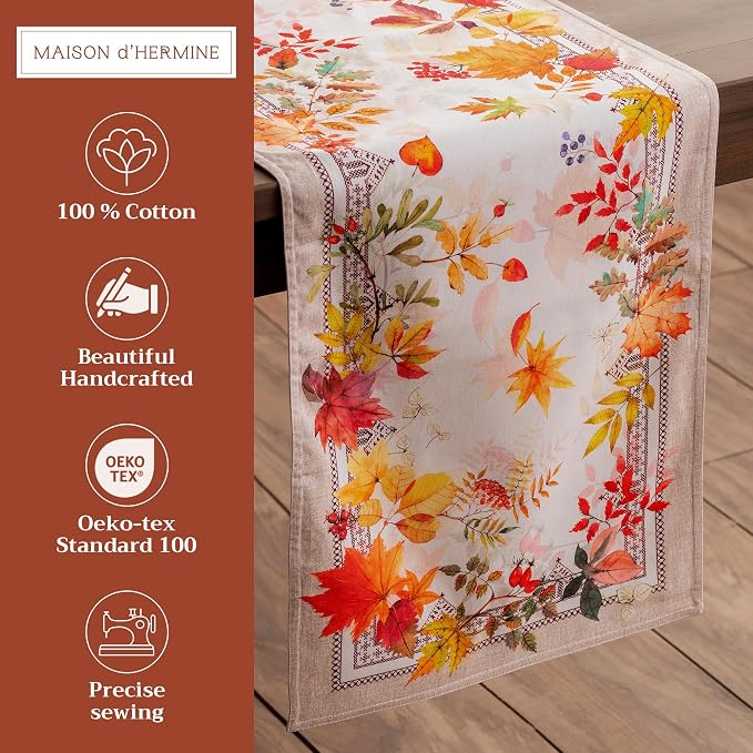 Maison d' Hermine Table Runner 100% Cotton 14.50" x 108" | Table Runners 108 - Image 2