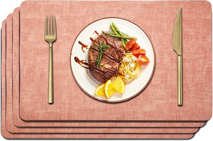 Maxpearl Faux Leather Placemats Set of 4, Suitable by Maxpearl