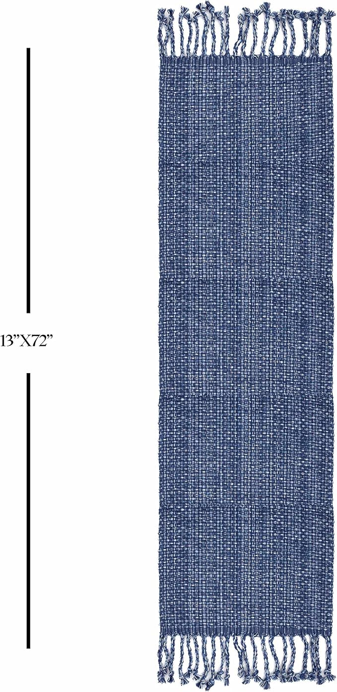 100% Cotton Table Runner for Dining Room Tables Rectangle Two Tone Woven Fabric - Image 3