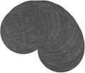 13" Round Placemats Set of 12, Reversible Faux Leather Heat Resistant Table Mats by NCUE
