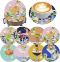 ijbnhd 8 Pcs Cocktail Diamond Art Coasters Kits, 4x4 inch | Cocktail Diamond by ijbnhd