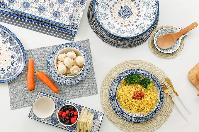 Bico Blue Talavera Ceramic 16 inch Oval Platter, Microwave & Dishwasher Safe - Image 3