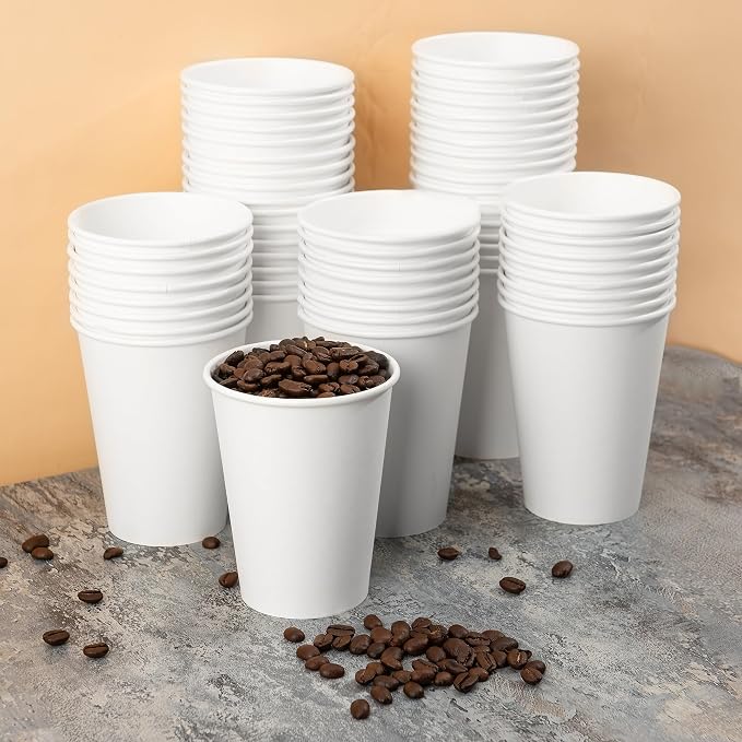 METAPRINT 12 oz Disposable Paper Coffee Cups, Thickened Design - Image 6
