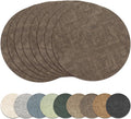 13" Round Placemats Set of 8, Reversible Faux Leather Heat Resistant Table Mats by NCUE