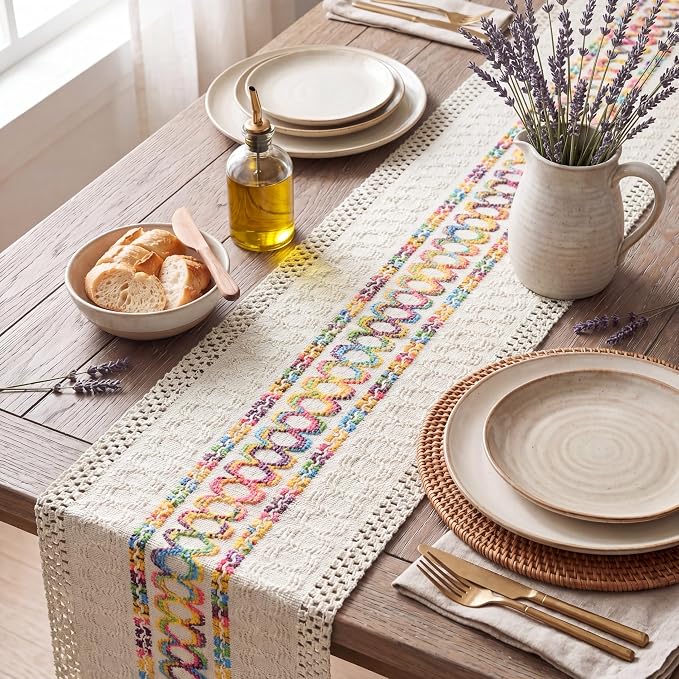 Artoid Mode Colorful Farmhouse Rustic Table Runner 12x90 Inch | Holiday Hollow - Image 3