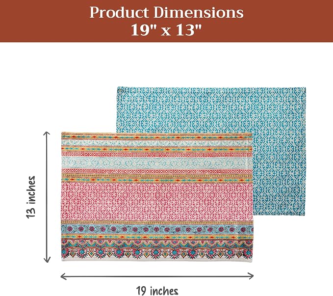 Maison d' Hermine Placemats Set of 4 Reusable 100% Combed Cotton | Cloth Place - Image 5