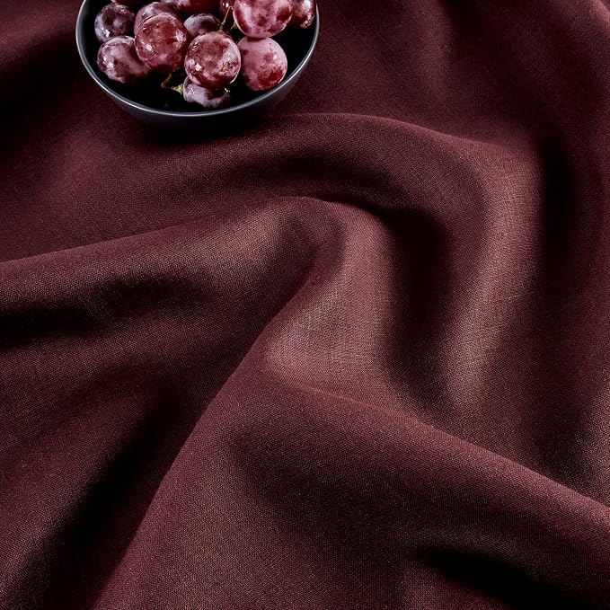 Solino Home 100% Pure Linen Table Runner Burgundy Hemstitch, 14 x 72 in | - Image 9