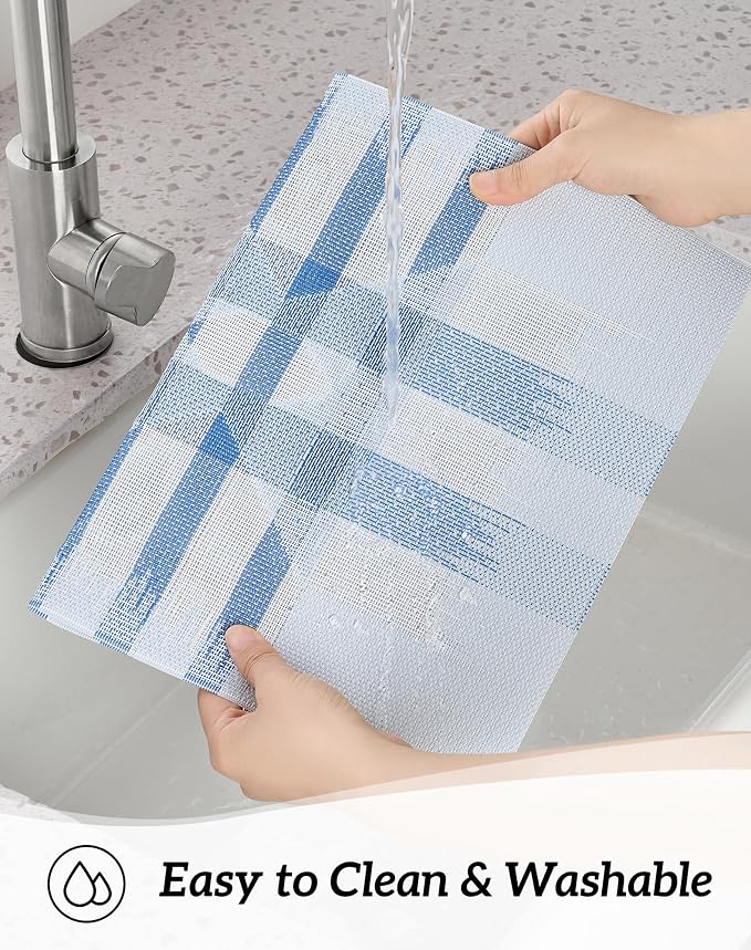 Leetaltree Geometric Print Blue Placemats Set of 8 - Image 5