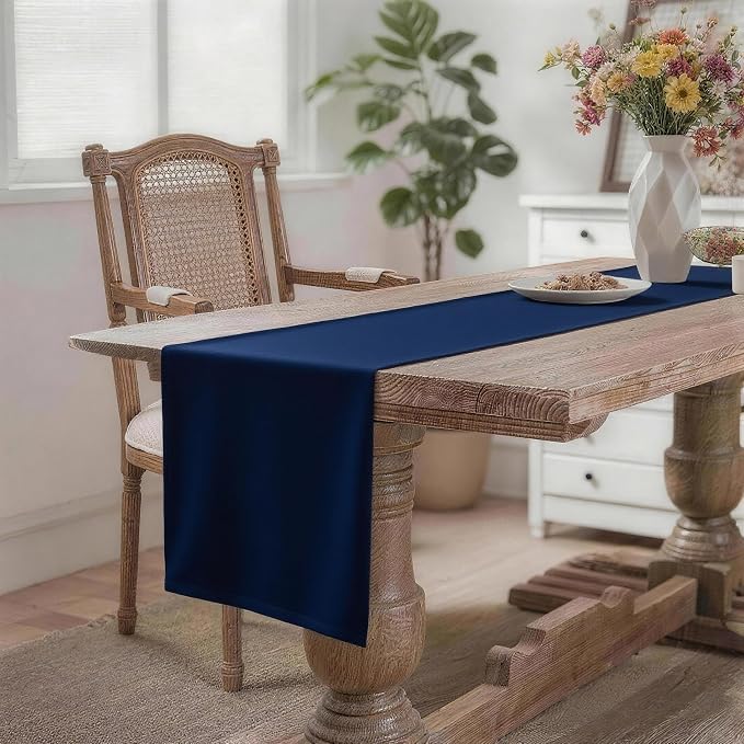 MEANMOY Navy Blue Table Runner 60 Inches Long Waterproof Table Runners | - Image 2