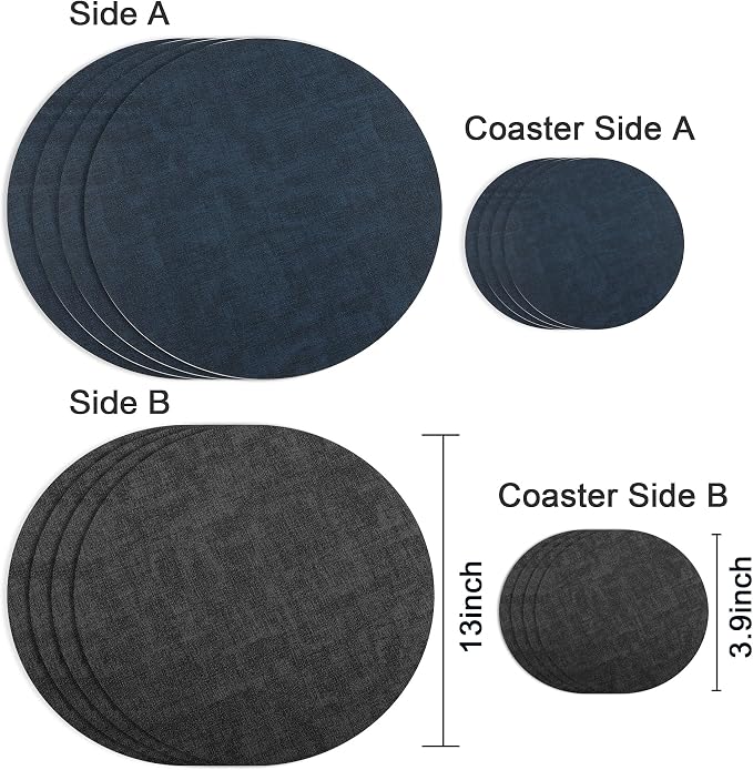 Fyvva Placemats Set of 4, Stain & Scratch Resistant, - Image 2