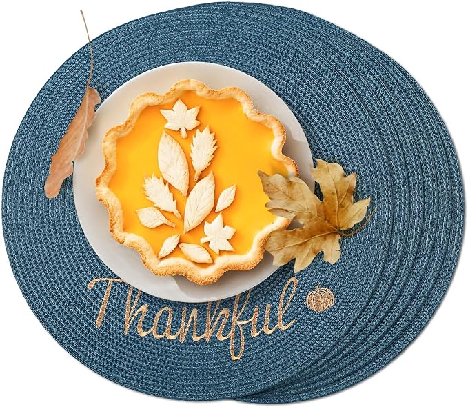 FunWheat Round Placemats Set of 6 Table Mats by FunWheat