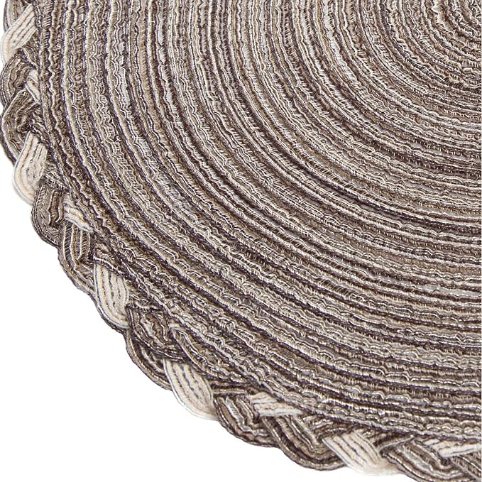SHACOS Round Placemats Set of 6 Braided Glitter Round Table Placemats 15 inch - Image 4