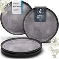 PURE LIVING INTERIOR DESIGN 4 Pcs Stoneware Dinner Plates Set by PURELIVING