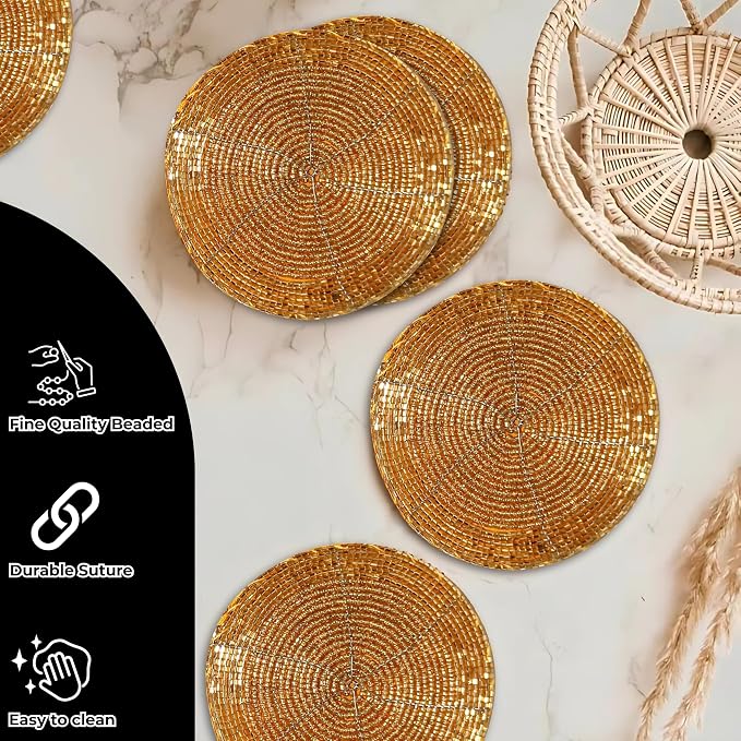 Set of 4 Beaded Farmhouse Coasters - Image 8