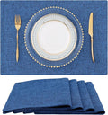 Faux Cotton Linen Placemats Set of 4, Cloth Washable Farmhouse Dining Table Mats by homing