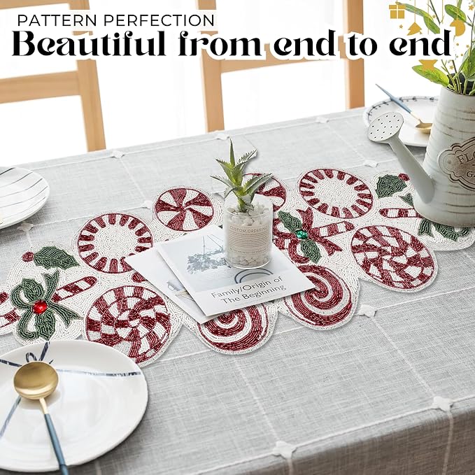 Luxury Beaded Runner 36 inch- Premium 13x36 Inch Candy Beaded & Polyester - Image 6
