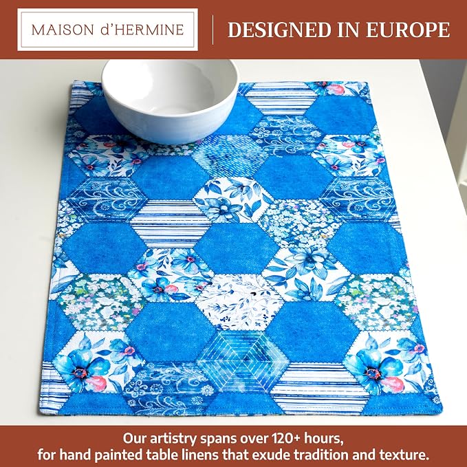 Maison d' Hermine Placemats Set of 4 Reusable 100% Cotton | Cloth Place Mats - Image 2