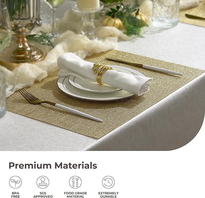 Leetaltree Gold Placemats Set of 24 - Image 5
