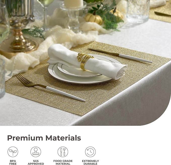 Leetaltree Gold Placemats Set of 8 - Image 5