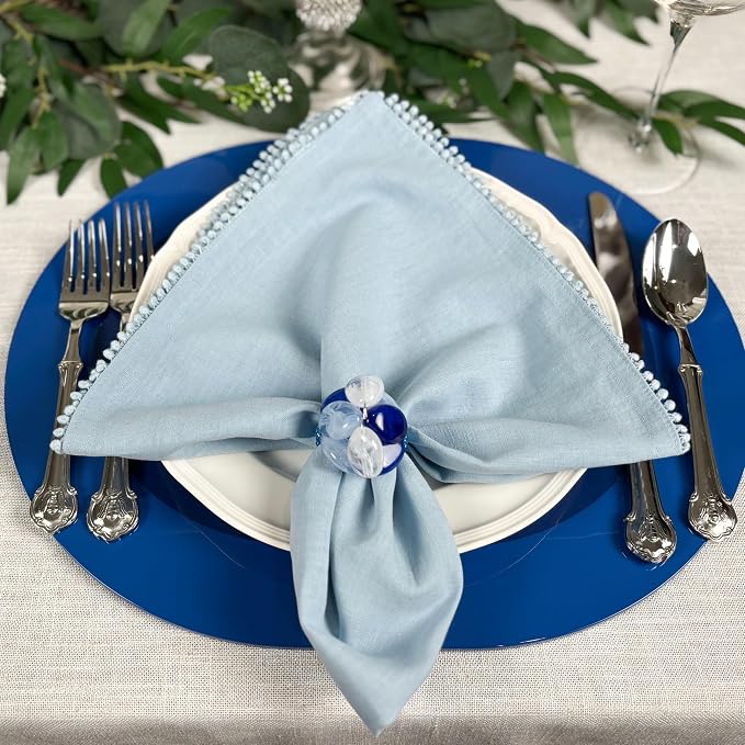 Handcrafted Acrylic Beaded Napkin Rings – Set of 4, Yacht Party, Luxury Gift - Image 6