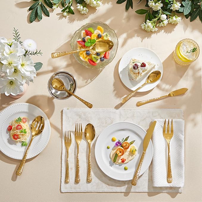 65 Piece Gold Silverware Set - Image 8