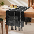 Braided Farmhouse Table Runner, Braided Black 13x36 Inch, Cotton Linen Table by Unknown