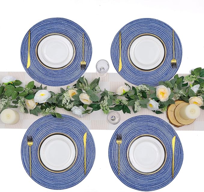 SHACOS Round Braided Placemats Set of 8 Round Table Mats - Image 8