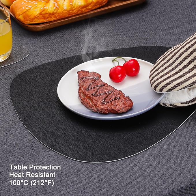 Faux Leather Placemats Set of 4, Dual Sided - Image 4