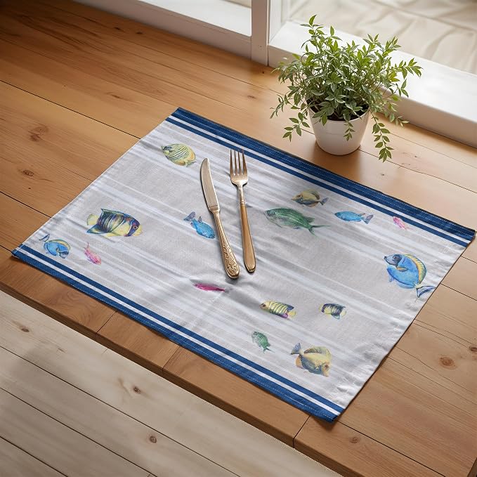 Maison d' Hermine Placemats Set of 4 Reusable 100% Cotton | Cloth Place Mats - Image 6